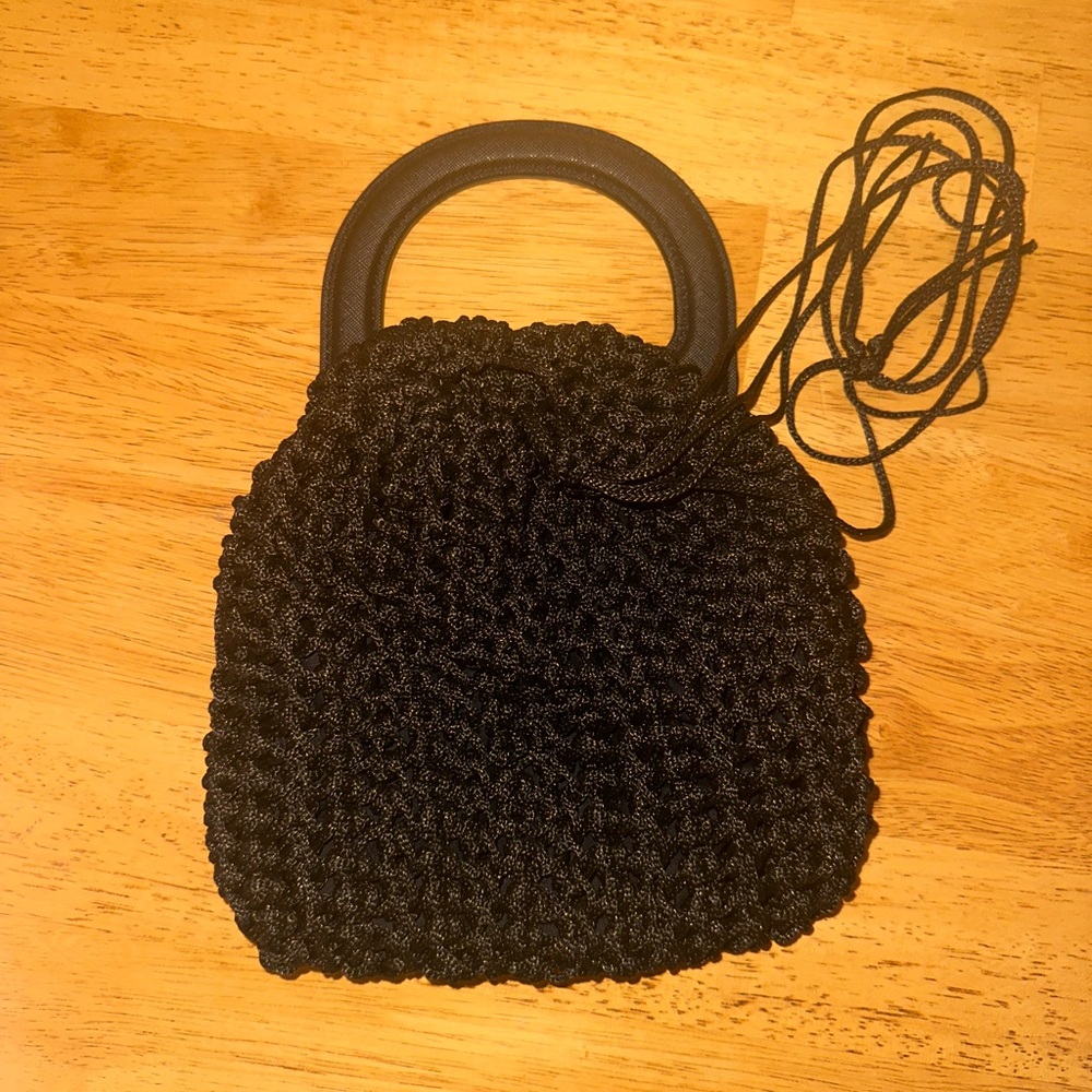 Elegant Black Knit Handbag